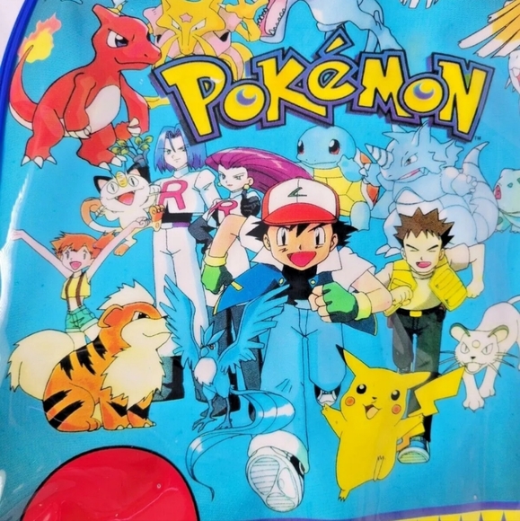 VTG 2000 Pokémon Nintendo Blue Backpack Bag Pikachu Ash by Game Freak - Picture 2 of 12